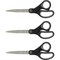 Sparco Straight Scissors, Rubber Handles, 8" Straight, 3/BD, Black PK SPR25226BD - alternate 1